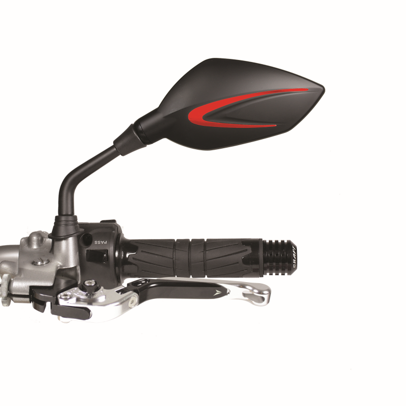 Rétroviseur Extra Noir/Rouge Diam 10 (La paire)